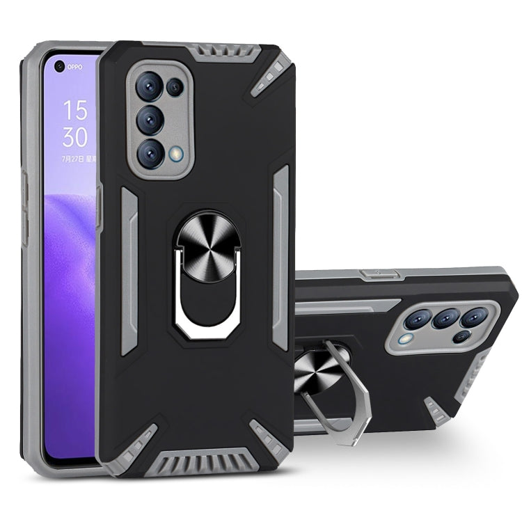 For OPPO Reno5 4G PC + TPU Protective Case with 360 Degrees Rotatable Ring Holder