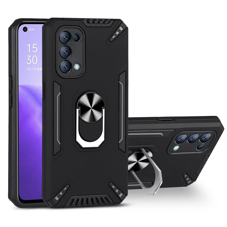 For OPPO Reno5 4G PC + TPU Protective Case with 360 Degrees Rotatable Ring Holder