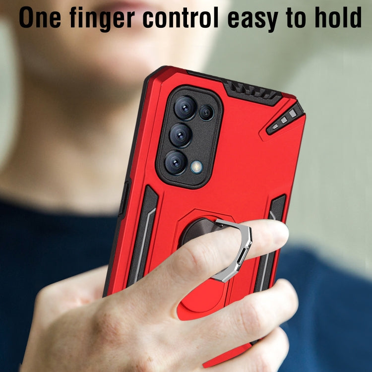 For OPPO Reno5 4G PC + TPU Protective Case with 360 Degrees Rotatable Ring Holder