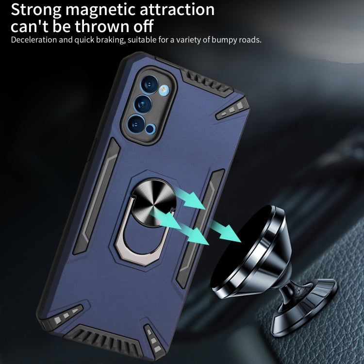 For OPPO Reno4 PC + TPU Protective Case with 360 Degrees Rotatable Ring Holder