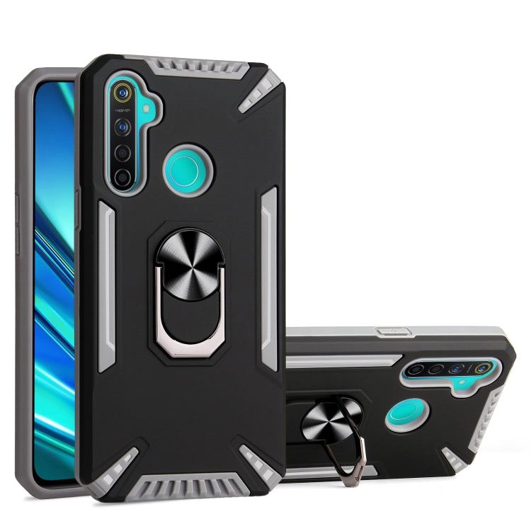 For Realme 5 PC + TPU Protective Case with 360 Degrees Rotatable Ring Holder