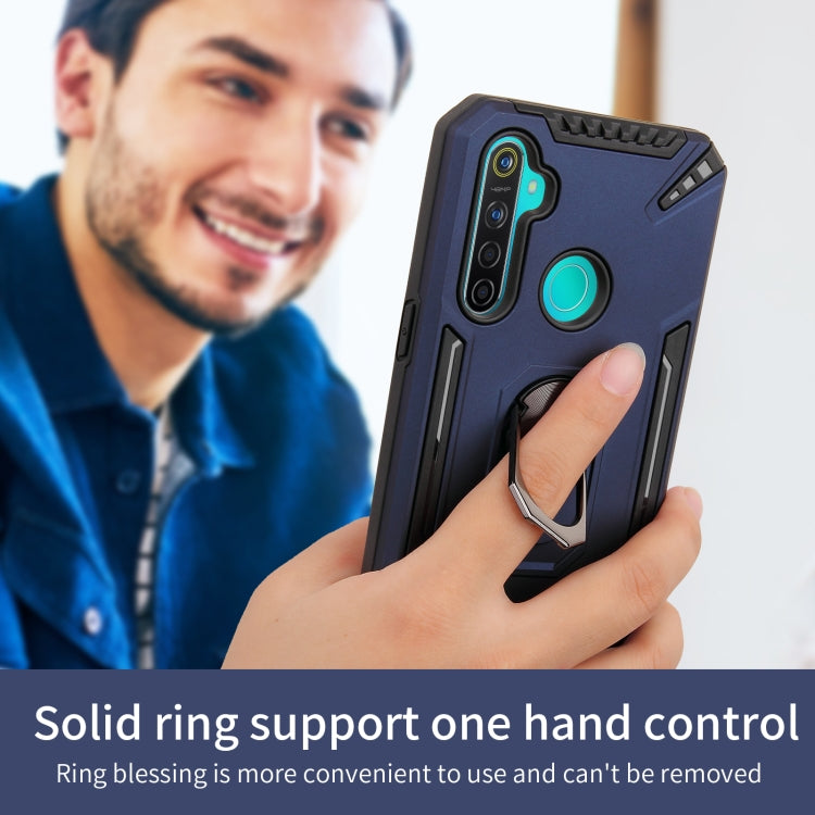For Realme 5 PC + TPU Protective Case with 360 Degrees Rotatable Ring Holder