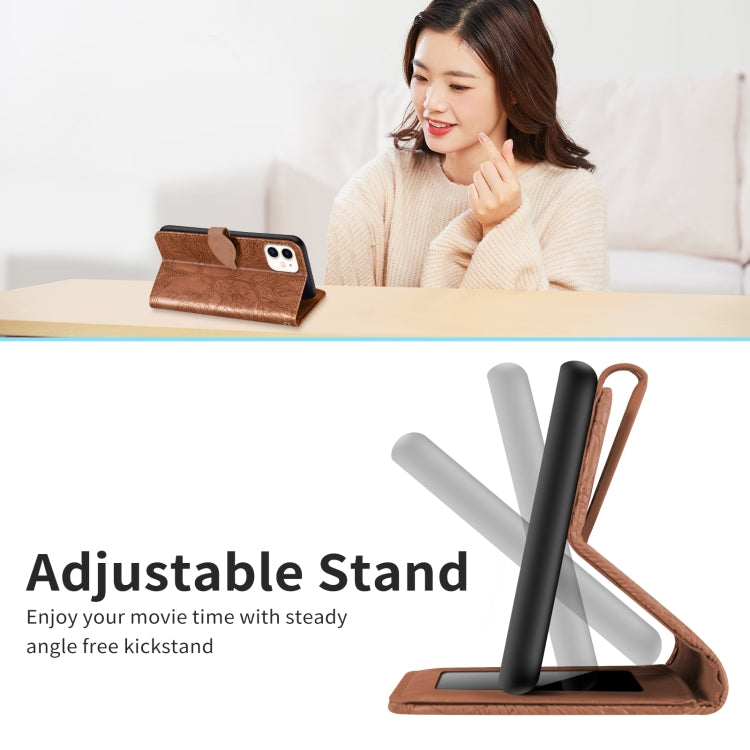 For iPhone 13 mini Life of Tree Embossing Pattern Horizontal Flip Leather Case with Holder & Card Slot & Wallet & Photo Frame & Lanyard