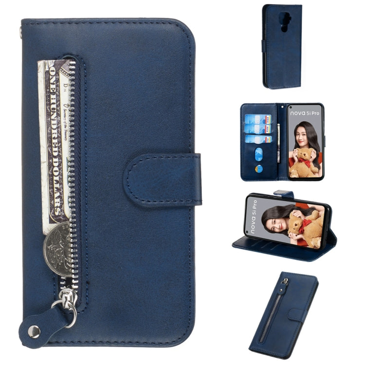 For Huawei nova 5i Pro/Mate 30 Lite Fashion Calf Texture Zipper Horizontal Flip PU Leather Case, with Holder & Card Slots & Wallet