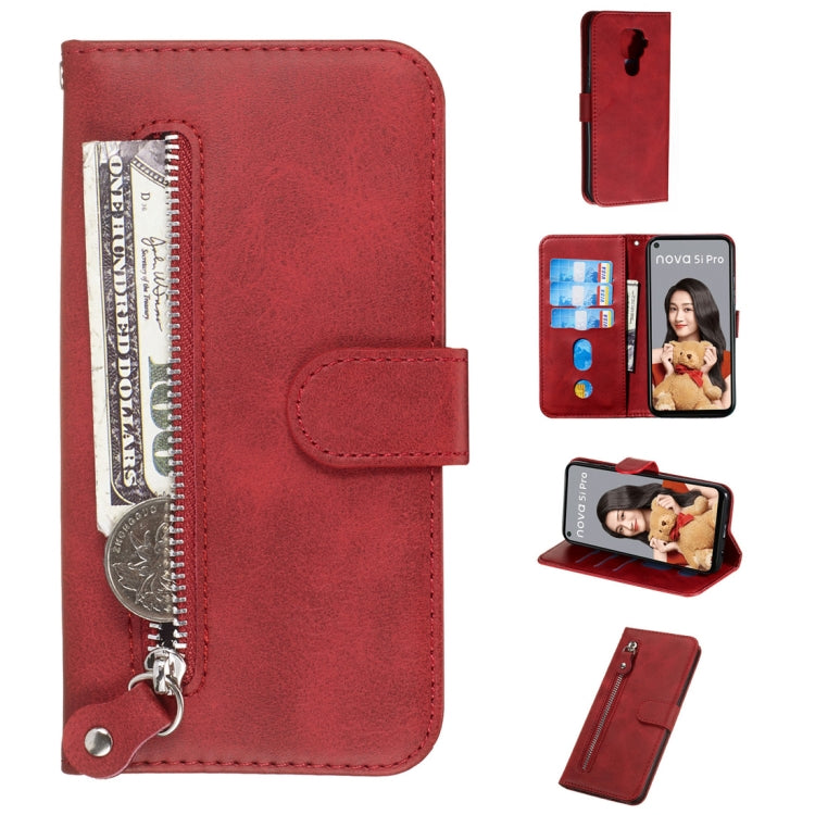 For Huawei nova 5i Pro/Mate 30 Lite Fashion Calf Texture Zipper Horizontal Flip PU Leather Case, with Holder & Card Slots & Wallet