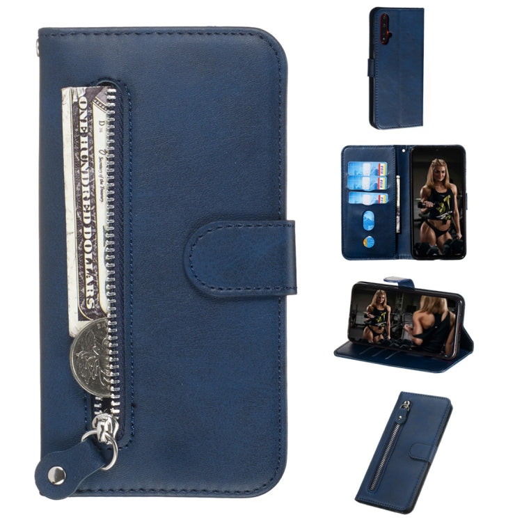 For Huawei nova 5 / nova 5 Pro Fashion Calf Texture Zipper Horizontal Flip PU Leather Case, with Holder & Card Slots & Wallet