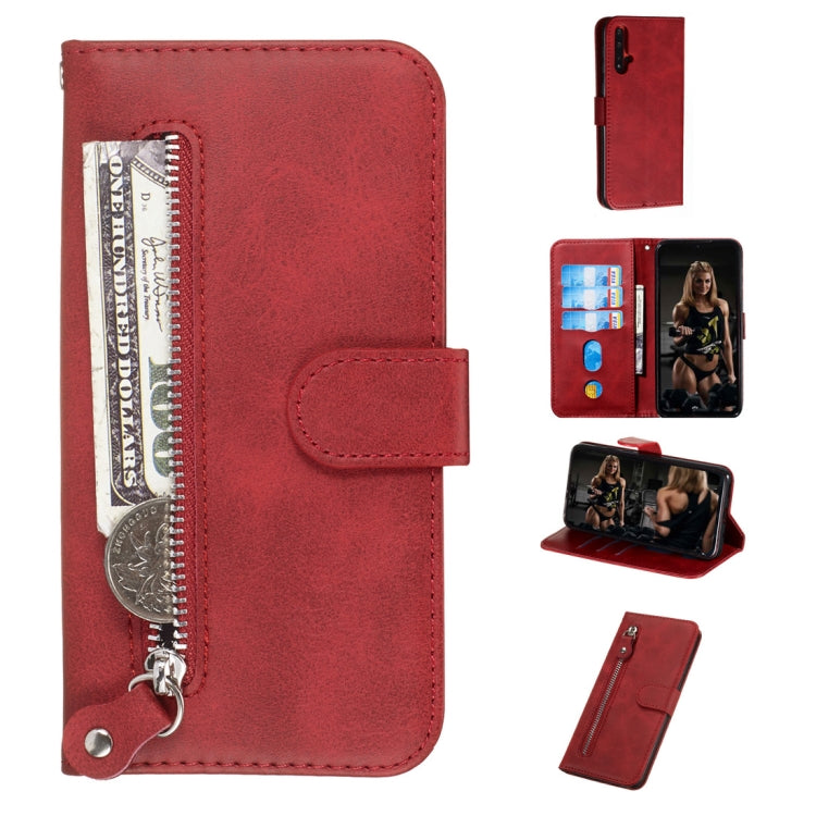 For Huawei nova 5 / nova 5 Pro Fashion Calf Texture Zipper Horizontal Flip PU Leather Case, with Holder & Card Slots & Wallet