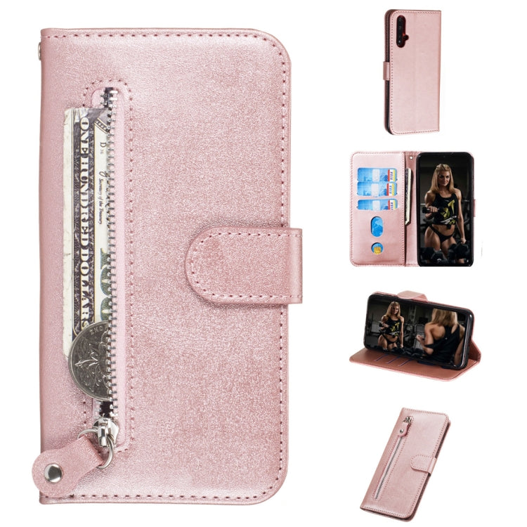 For Huawei nova 5 / nova 5 Pro Fashion Calf Texture Zipper Horizontal Flip PU Leather Case, with Holder & Card Slots & Wallet