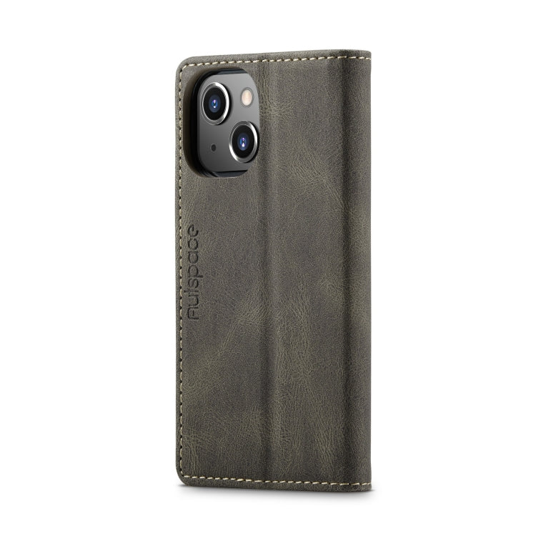 For iPhone 13 AutSpace A01 Retro Skin-feel Crazy Horse Texture Horizontal Flip Leather Case with Holder & Card Slots & Wallet & RFID