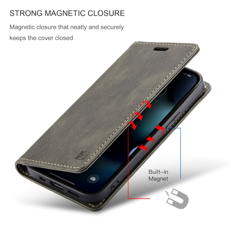 For iPhone 13 AutSpace A01 Retro Skin-feel Crazy Horse Texture Horizontal Flip Leather Case with Holder & Card Slots & Wallet & RFID