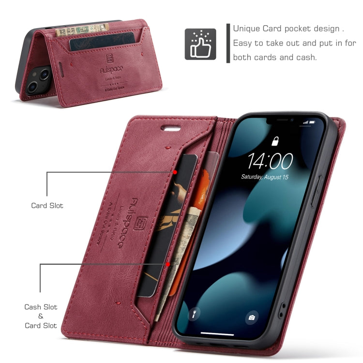 For iPhone 13 AutSpace A01 Retro Skin-feel Crazy Horse Texture Horizontal Flip Leather Case with Holder & Card Slots & Wallet & RFID