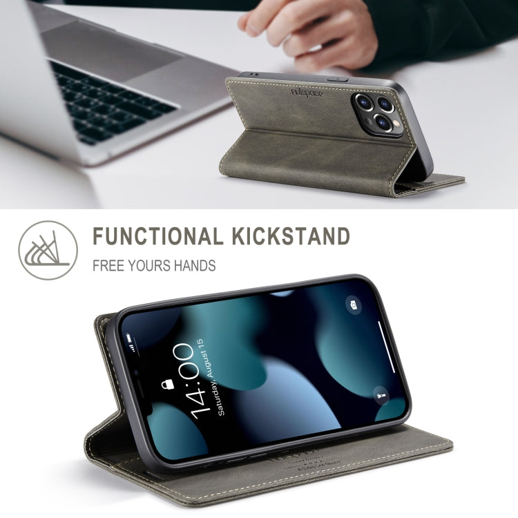 For iPhone 13 Pro AutSpace A01 Retro Skin-feel Crazy Horse Texture Horizontal Flip Leather Case with Holder & Card Slots & Wallet & RFID