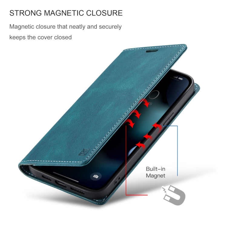 For iPhone 13 Pro AutSpace A01 Retro Skin-feel Crazy Horse Texture Horizontal Flip Leather Case with Holder & Card Slots & Wallet & RFID