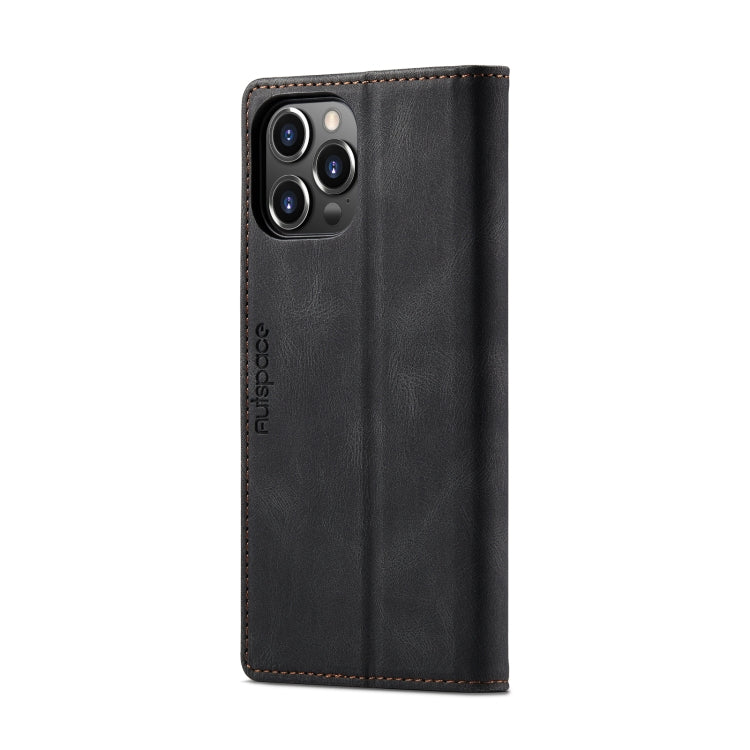 For iPhone 13 Pro Max AutSpace A01 Retro Skin-feel Crazy Horse Texture Horizontal Flip Leather Case with Holder & Card Slots & Wallet & RFID