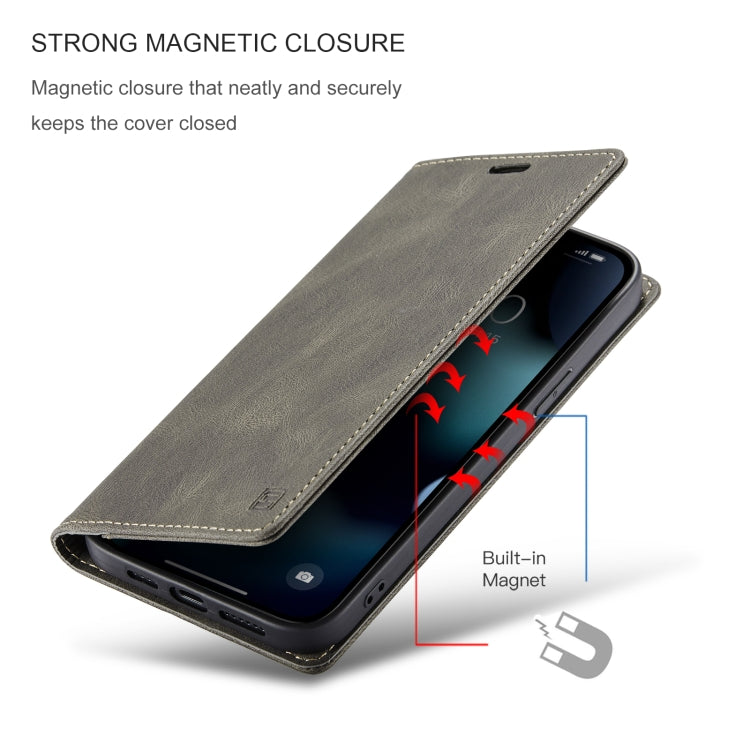 For iPhone 13 Pro Max AutSpace A01 Retro Skin-feel Crazy Horse Texture Horizontal Flip Leather Case with Holder & Card Slots & Wallet & RFID