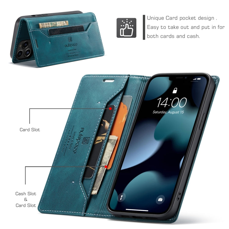 For iPhone 13 Pro Max AutSpace A01 Retro Skin-feel Crazy Horse Texture Horizontal Flip Leather Case with Holder & Card Slots & Wallet & RFID