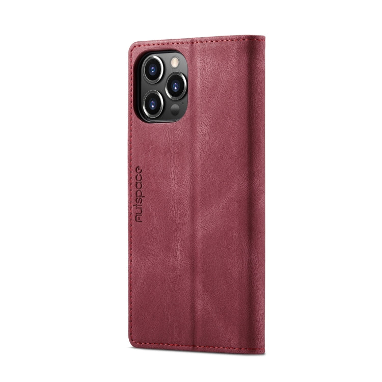 For iPhone 13 Pro Max AutSpace A01 Retro Skin-feel Crazy Horse Texture Horizontal Flip Leather Case with Holder & Card Slots & Wallet & RFID