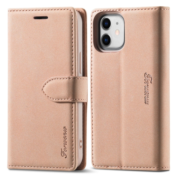 For iPhone 13 mini Forwenw F1 Series Matte Strong Magnetism Horizontal Flip Leather Case with Holder & Card Slots & Wallet & Photo Frame