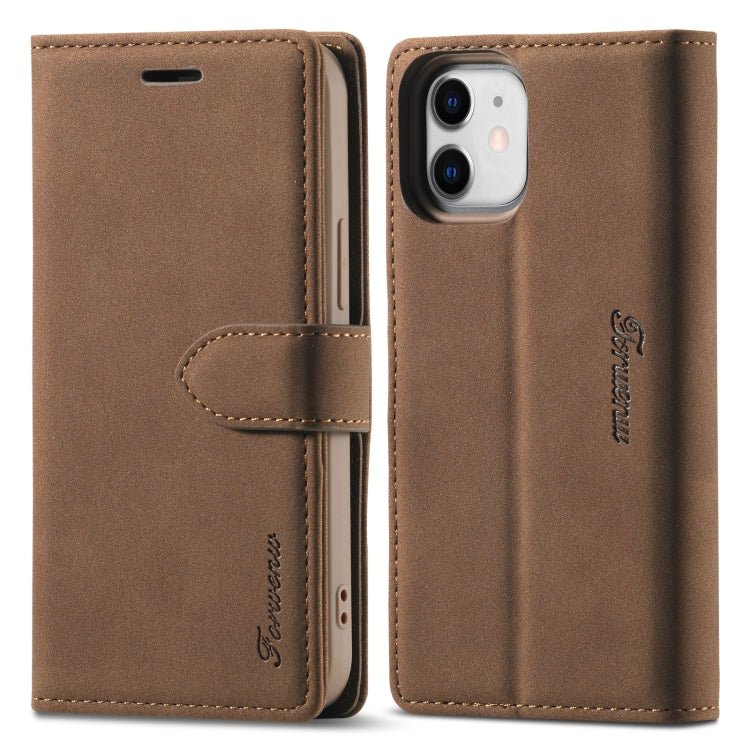 For iPhone 13 mini Forwenw F1 Series Matte Strong Magnetism Horizontal Flip Leather Case with Holder & Card Slots & Wallet & Photo Frame