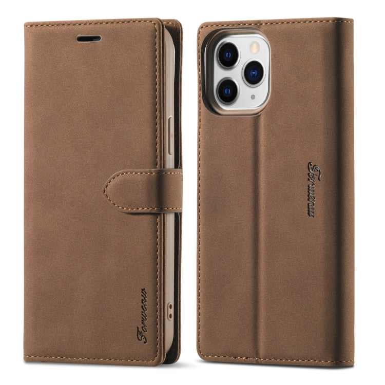 For iPhone 13 Pro Forwenw F1 Series Matte Strong Magnetism Horizontal Flip Leather Case with Holder & Card Slots & Wallet & Photo Frame