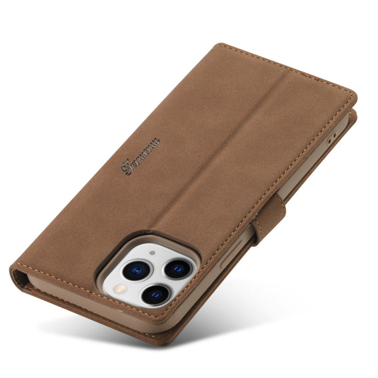 For iPhone 13 Pro Forwenw F1 Series Matte Strong Magnetism Horizontal Flip Leather Case with Holder & Card Slots & Wallet & Photo Frame