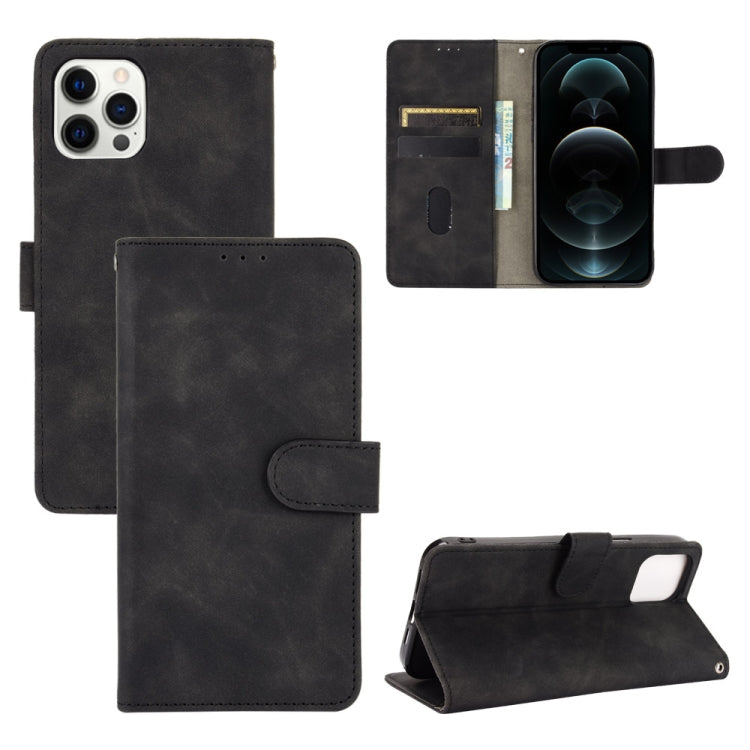 For iPhone 13 Pro Max Solid Color Skin Feel Magnetic Buckle Horizontal Flip Calf Texture PU Leather Case with Holder & Card Slots & Wallet