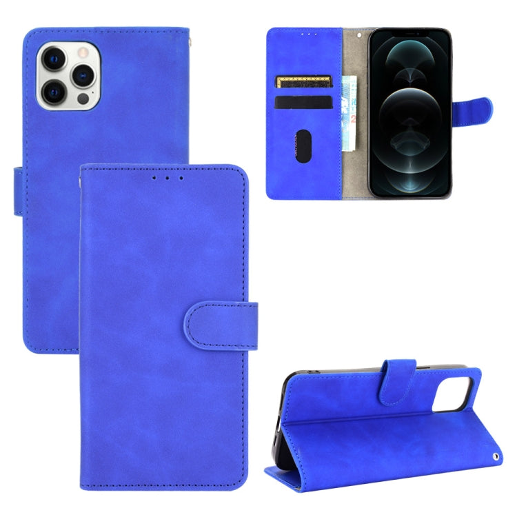 For iPhone 13 Pro Max Solid Color Skin Feel Magnetic Buckle Horizontal Flip Calf Texture PU Leather Case with Holder & Card Slots & Wallet