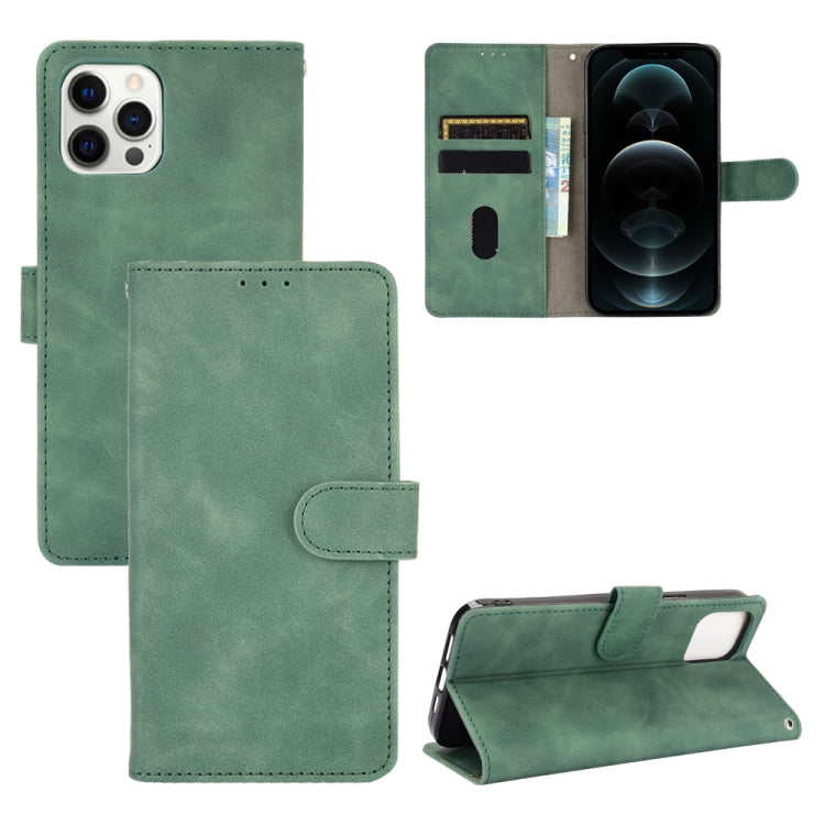For iPhone 13 Pro Max Solid Color Skin Feel Magnetic Buckle Horizontal Flip Calf Texture PU Leather Case with Holder & Card Slots & Wallet