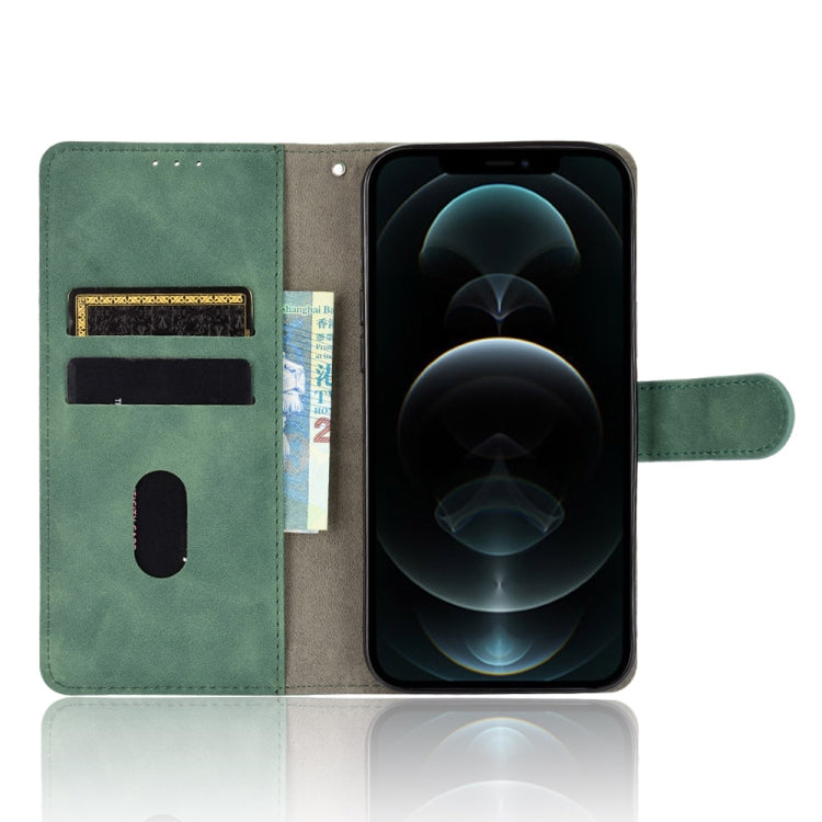 For iPhone 13 Pro Max Solid Color Skin Feel Magnetic Buckle Horizontal Flip Calf Texture PU Leather Case with Holder & Card Slots & Wallet