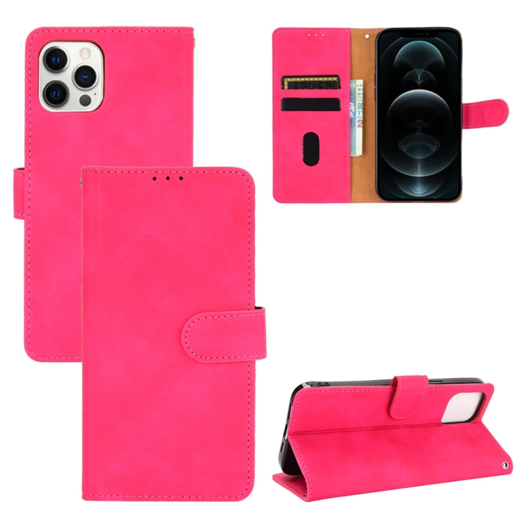For iPhone 13 Pro Max Solid Color Skin Feel Magnetic Buckle Horizontal Flip Calf Texture PU Leather Case with Holder & Card Slots & Wallet