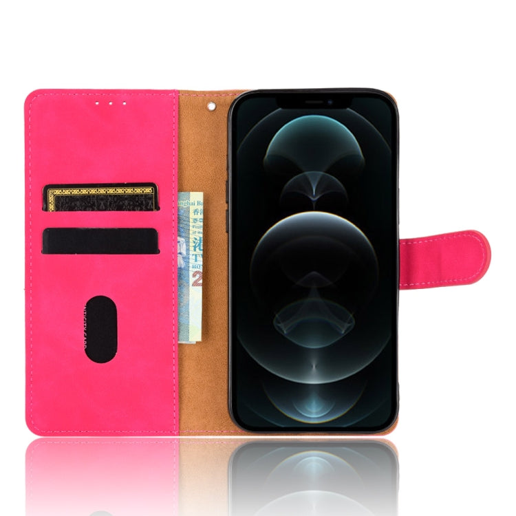 For iPhone 13 Pro Max Solid Color Skin Feel Magnetic Buckle Horizontal Flip Calf Texture PU Leather Case with Holder & Card Slots & Wallet