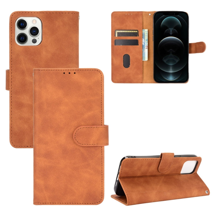 For iPhone 13 Pro Max Solid Color Skin Feel Magnetic Buckle Horizontal Flip Calf Texture PU Leather Case with Holder & Card Slots & Wallet