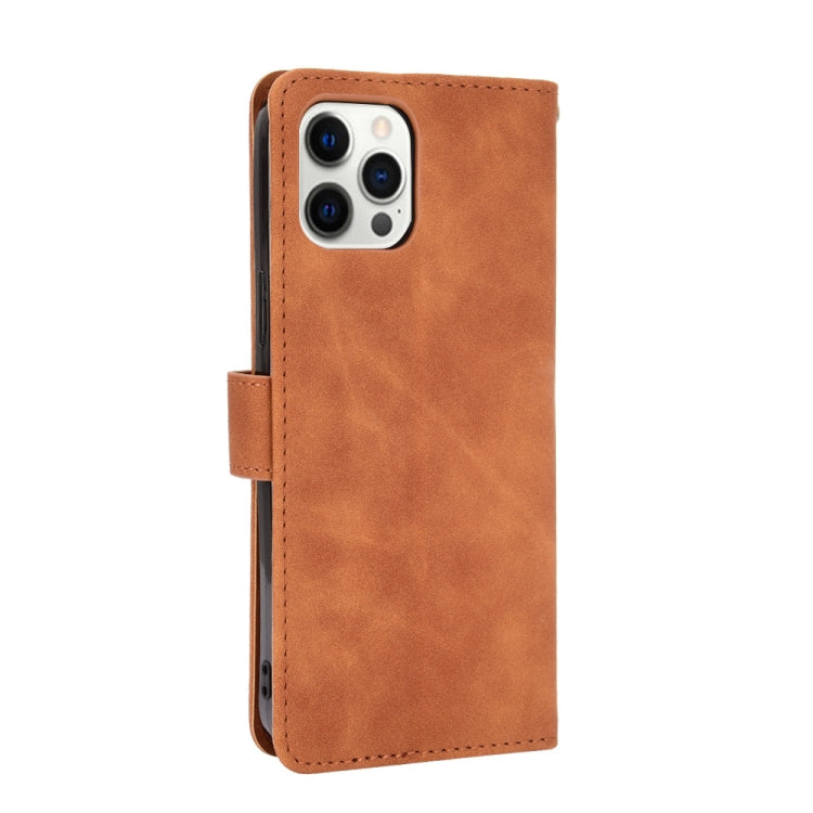 For iPhone 13 Pro Max Solid Color Skin Feel Magnetic Buckle Horizontal Flip Calf Texture PU Leather Case with Holder & Card Slots & Wallet