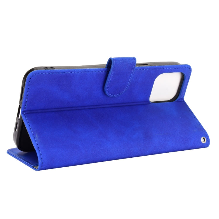 For iPhone 13 Solid Color Skin Feel Magnetic Buckle Horizontal Flip Calf Texture PU Leather Case with Holder & Card Slots & Wallet