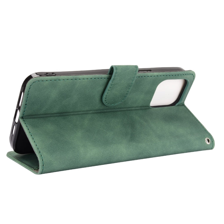 For iPhone 13 Solid Color Skin Feel Magnetic Buckle Horizontal Flip Calf Texture PU Leather Case with Holder & Card Slots & Wallet