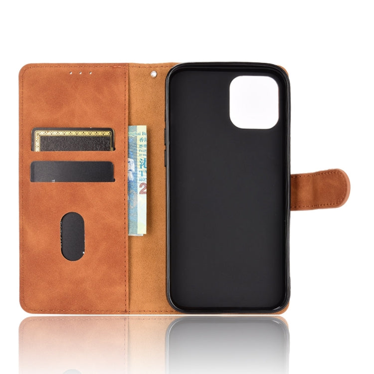 For iPhone 13 Solid Color Skin Feel Magnetic Buckle Horizontal Flip Calf Texture PU Leather Case with Holder & Card Slots & Wallet