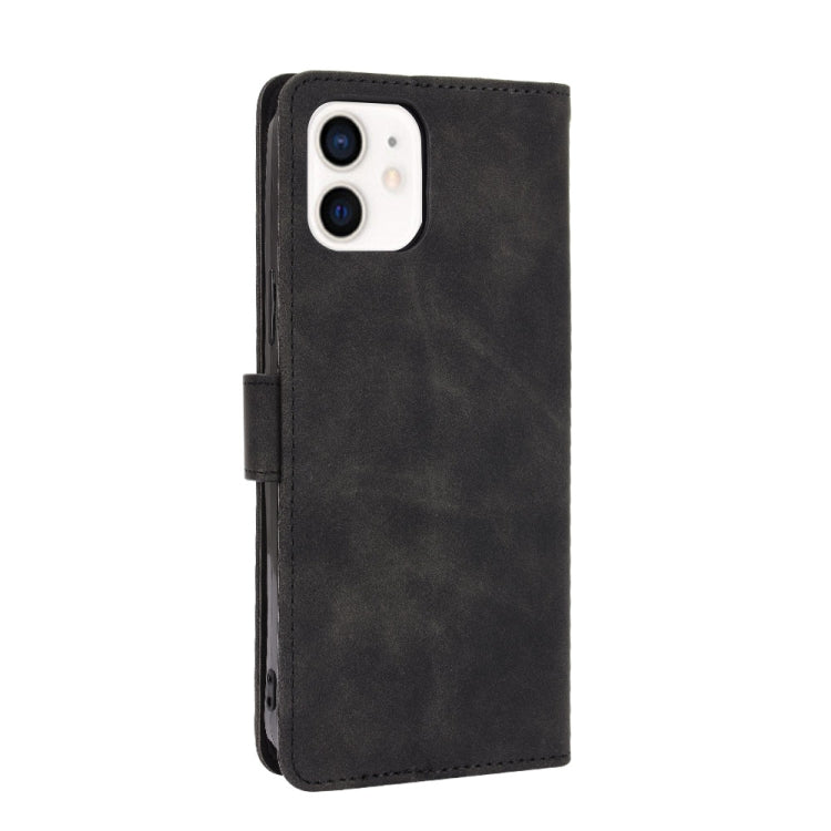 For iPhone 13 mini Solid Color Skin Feel Magnetic Buckle Horizontal Flip Calf Texture PU Leather Case with Holder & Card Slots & Wallet