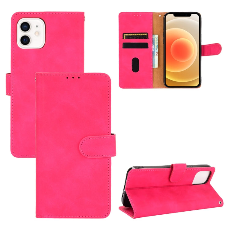 For iPhone 13 mini Solid Color Skin Feel Magnetic Buckle Horizontal Flip Calf Texture PU Leather Case with Holder & Card Slots & Wallet