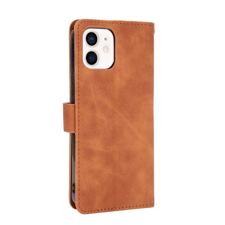 For iPhone 13 mini Solid Color Skin Feel Magnetic Buckle Horizontal Flip Calf Texture PU Leather Case with Holder & Card Slots & Wallet