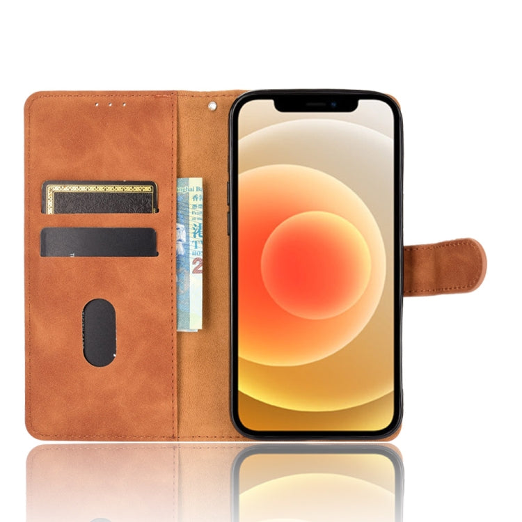 For iPhone 13 mini Solid Color Skin Feel Magnetic Buckle Horizontal Flip Calf Texture PU Leather Case with Holder & Card Slots & Wallet