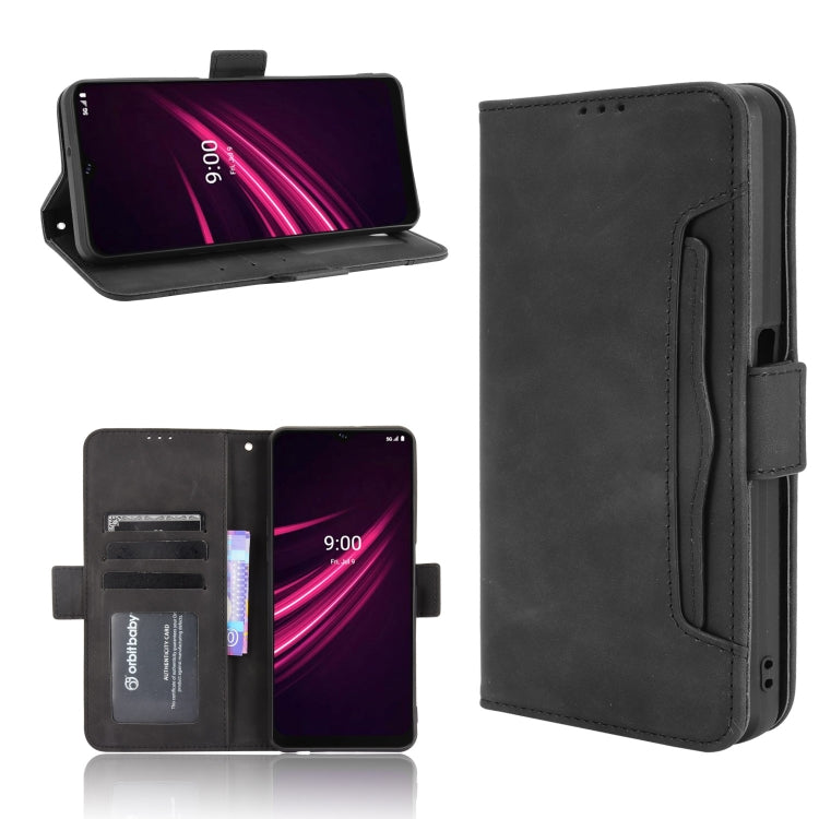For T-Mobile REVVL V+ 5G Skin Feel Calf Pattern Horizontal Flip Leather Case with Holder & Card Slots & Photo Frame