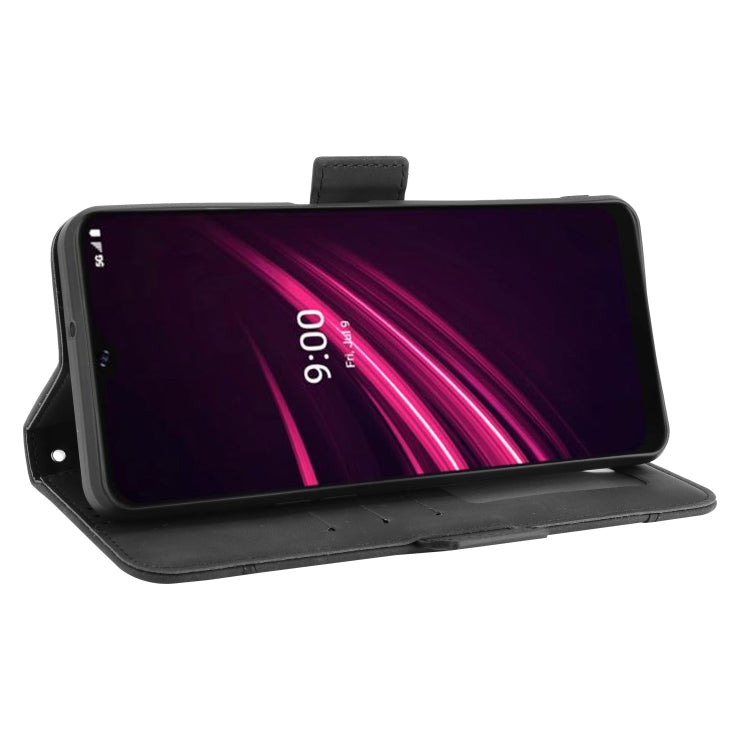 For T-Mobile REVVL V+ 5G Skin Feel Calf Pattern Horizontal Flip Leather Case with Holder & Card Slots & Photo Frame