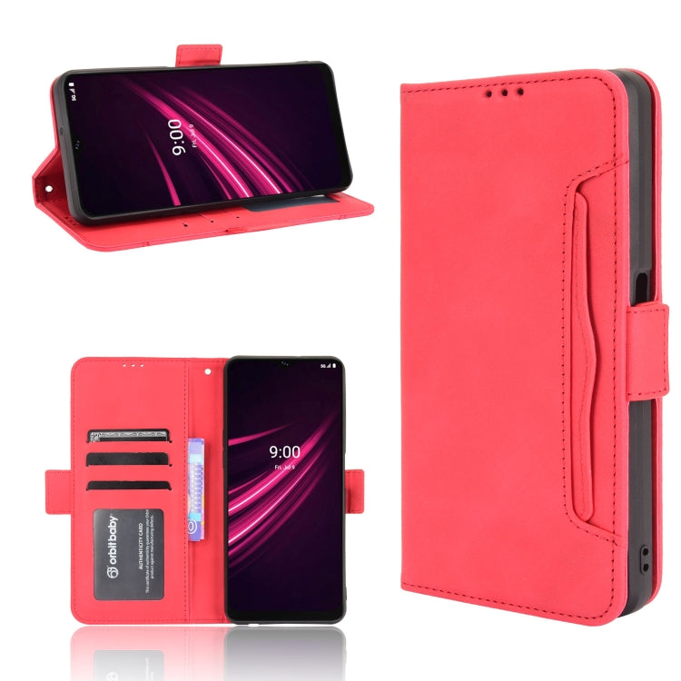 For T-Mobile REVVL V+ 5G Skin Feel Calf Pattern Horizontal Flip Leather Case with Holder & Card Slots & Photo Frame