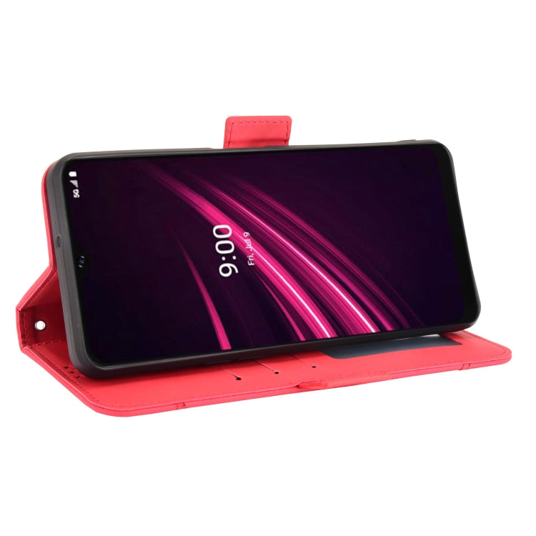 For T-Mobile REVVL V+ 5G Skin Feel Calf Pattern Horizontal Flip Leather Case with Holder & Card Slots & Photo Frame