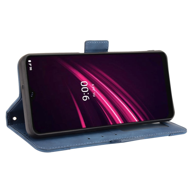 For T-Mobile REVVL V+ 5G Skin Feel Calf Pattern Horizontal Flip Leather Case with Holder & Card Slots & Photo Frame