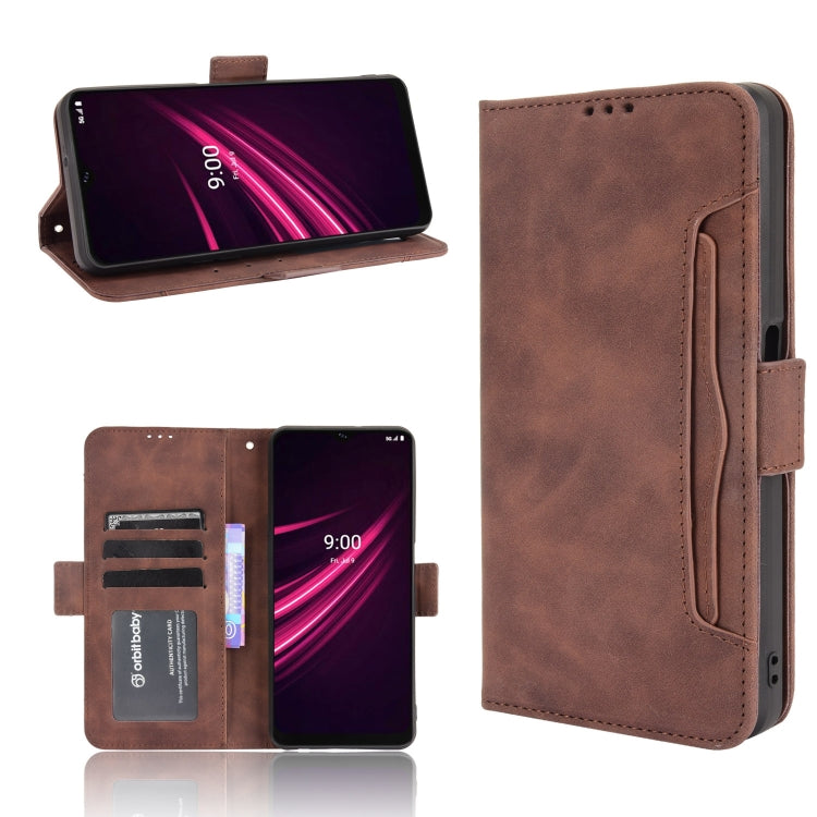 For T-Mobile REVVL V+ 5G Skin Feel Calf Pattern Horizontal Flip Leather Case with Holder & Card Slots & Photo Frame