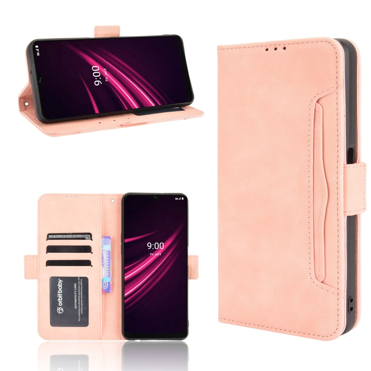 For T-Mobile REVVL V+ 5G Skin Feel Calf Pattern Horizontal Flip Leather Case with Holder & Card Slots & Photo Frame