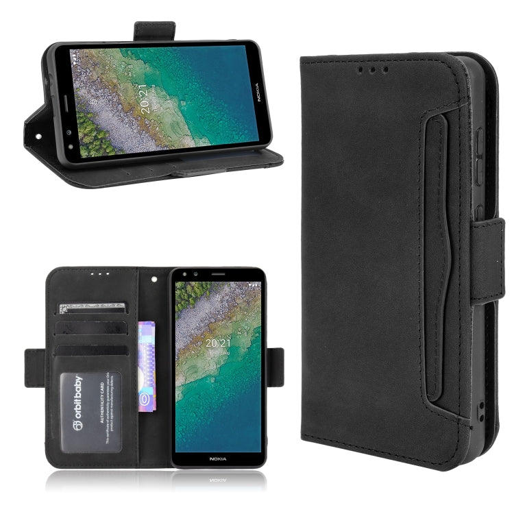 For Nokia C01 Plus Skin Feel Calf Pattern Horizontal Flip Leather Case with Holder & Card Slots & Photo Frame