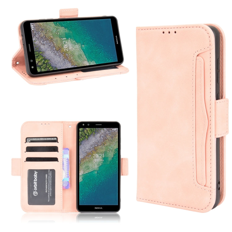 For Nokia C01 Plus Skin Feel Calf Pattern Horizontal Flip Leather Case with Holder & Card Slots & Photo Frame