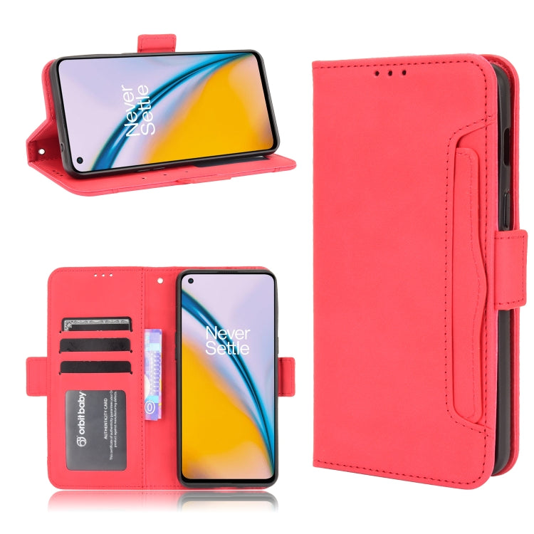 For OnePlus Nord 2 5G Skin Feel Calf Pattern Horizontal Flip Leather Case with Holder & Card Slots & Photo Frame